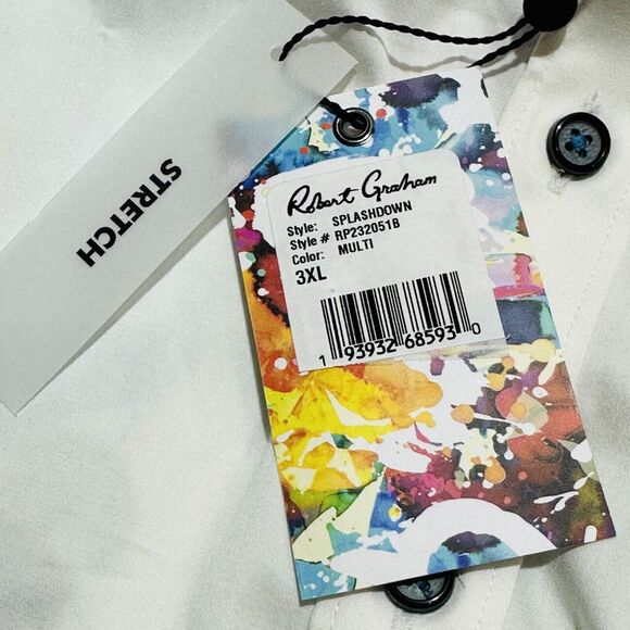 Robert Graham Splashdown Sport Shirt Men's 3XL White Multi Tiki Drinks Button-Up - Picture 15 of 16